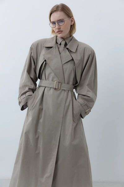 Flow signature trench beige paltas