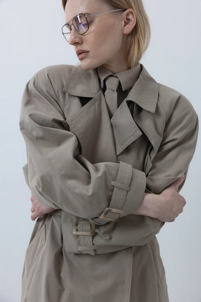 Flow signature trench beige paltas