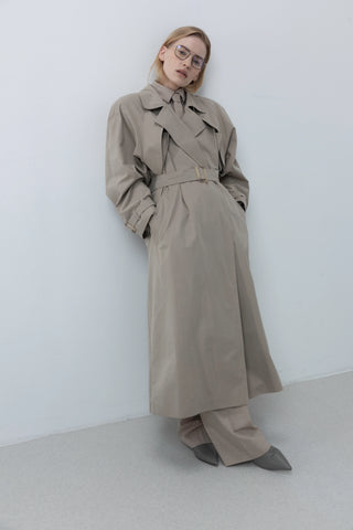 Flow signature trench beige paltas