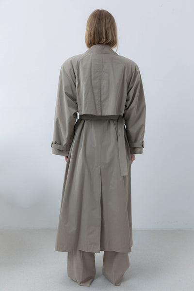 Flow signature trench beige paltas