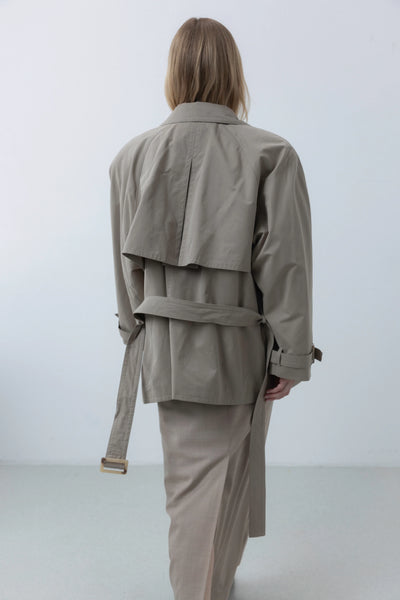 Flow short signature trench beige paltas
