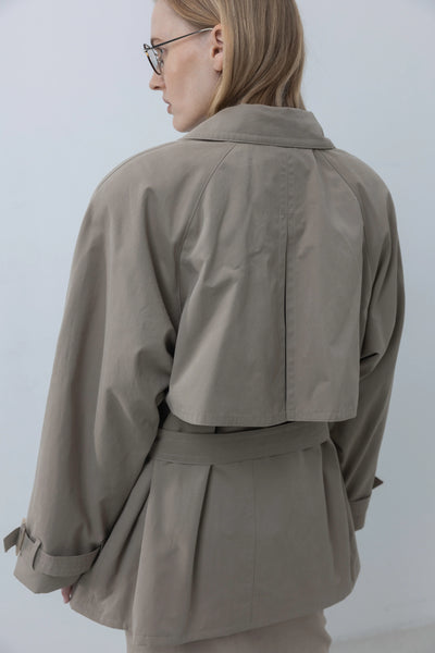 Flow short signature trench beige paltas