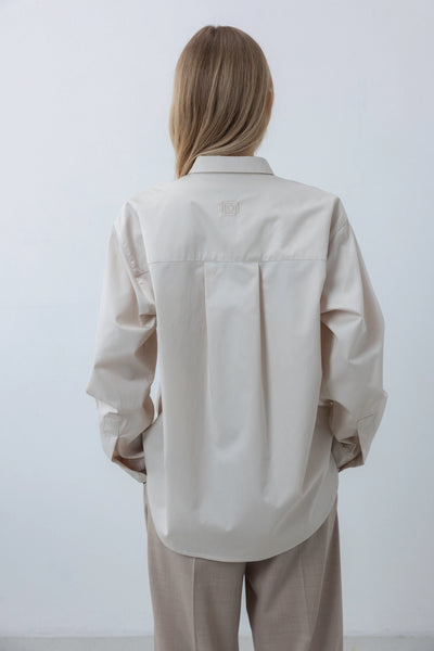 Regular poplin light beiger marškiniai