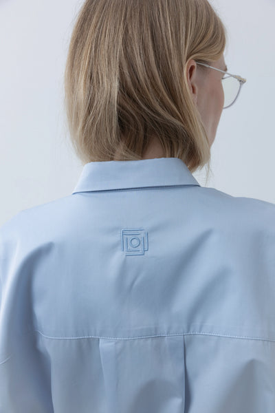 Regular poplin light blue marškiniai