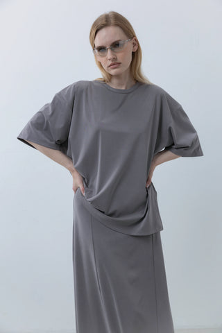 Oversized modal grey marškinėliai