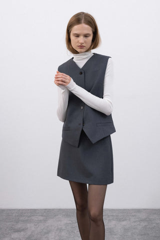 Mini suit grey sijonas