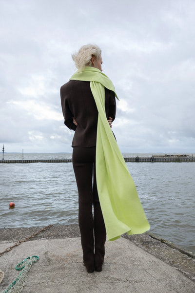 Barra stulpeliu megztos 100% merino vilnos tamprės šokoladas