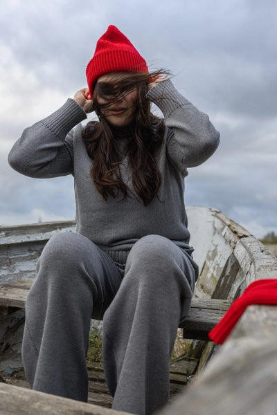 Rotondo 100% merino kepurė raudona