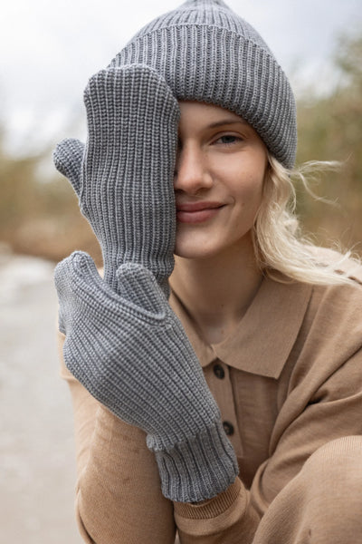 Nonna 100% merino pirštinės pilka