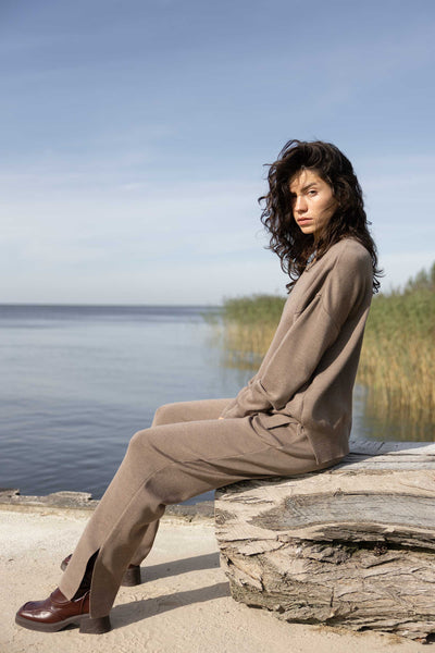Ora megztos 100% merino kelnės taupe