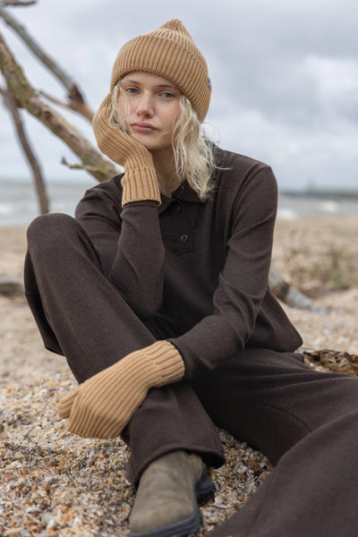 Nonna 100% merino pirštinės smėlis