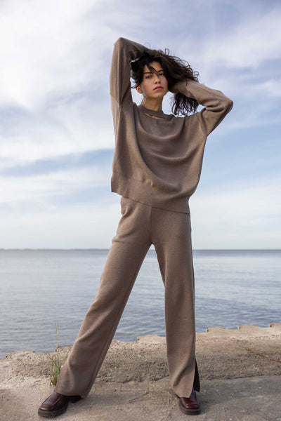 Rotondo 100% merino megztinis taupe