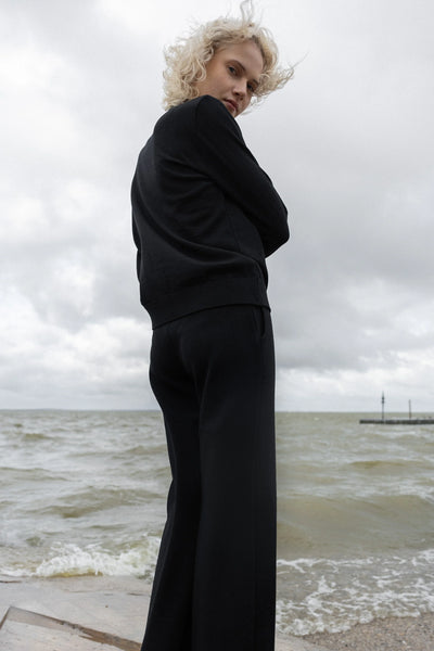 Galante 100% merino polo palaidinė juodas