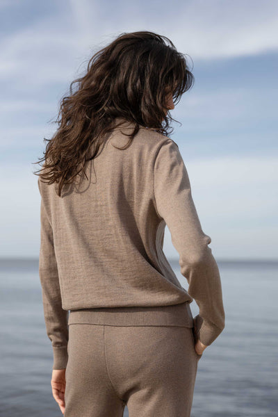 Galante 100% merino polo palaidinė taupe