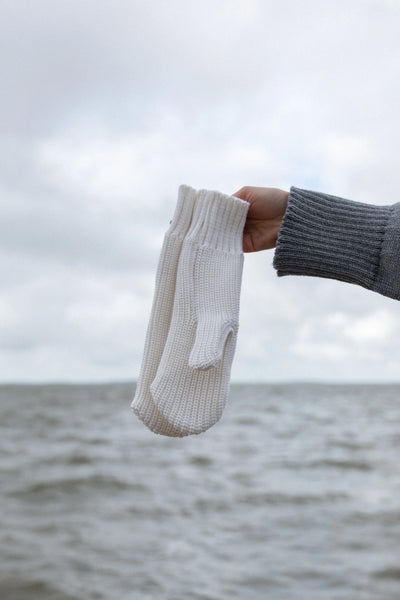 Nonna 100% merino pirštinės balta