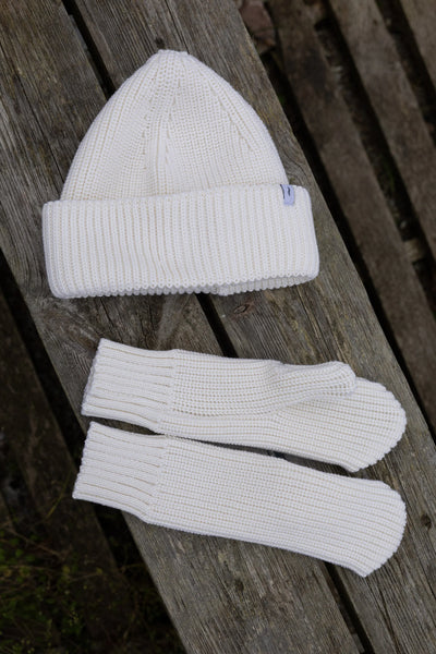 Nonna 100% merino pirštinės balta