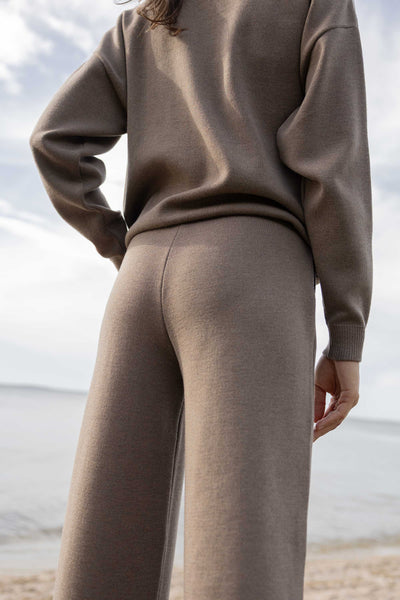 Bene plačios 100% merino kelnės taupe