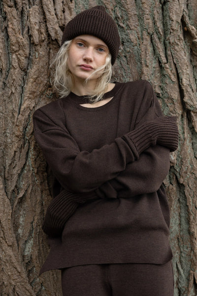 Nonna 100% merino pirštinės šokoladas