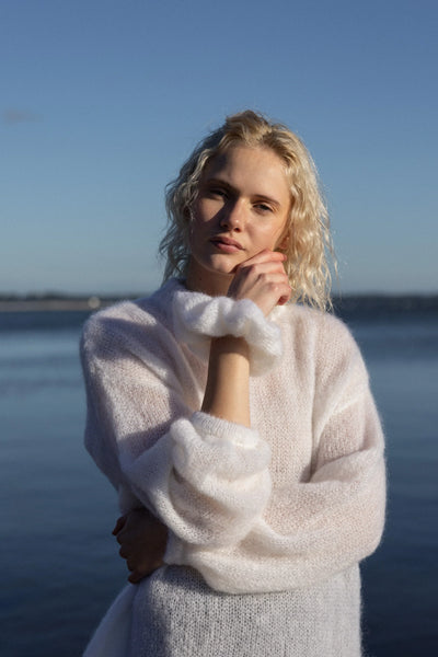 Melody moheros plaukų gumelė balta