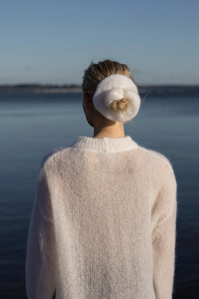 Melody moheros plaukų gumelė balta