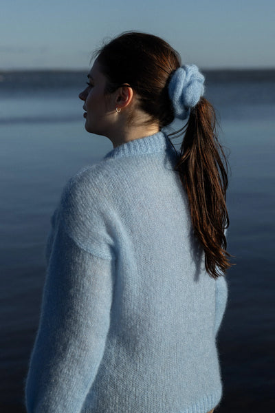 Melody moheros plaukų gumelė žydra