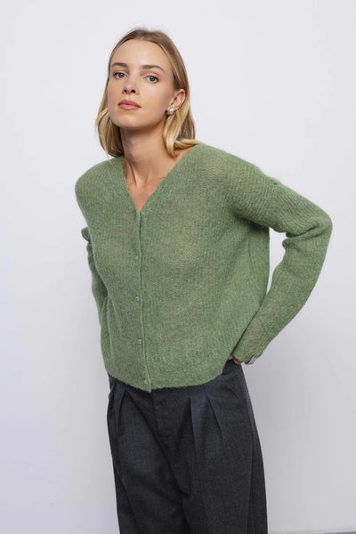 ‘GRETA’ green kardiganas