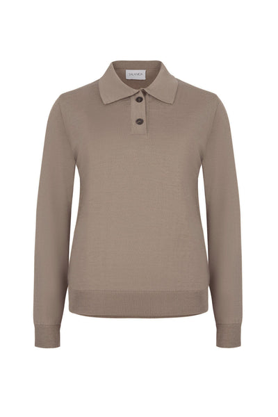 Galante 100% merino polo palaidinė taupe