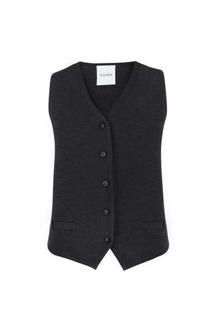 Galante megzta 100% merino liemenė juoda