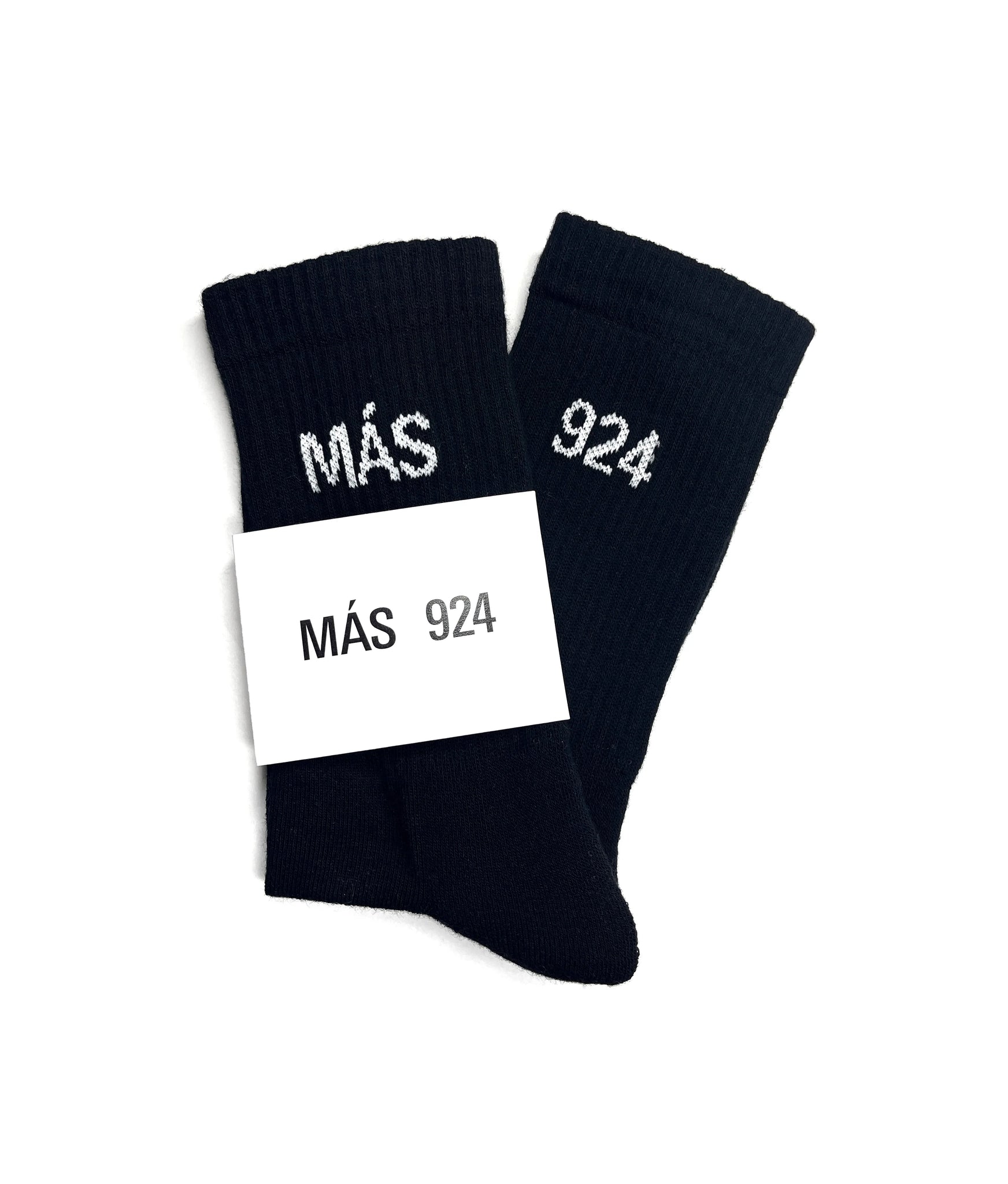 Juodos kojinės su baltu logotipu