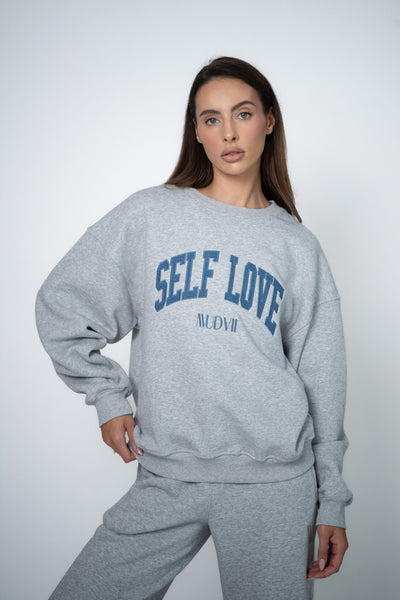 Džemperis SELF LOVE | Melanžas džinsas