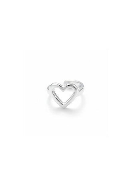 Heart ear cuff silver