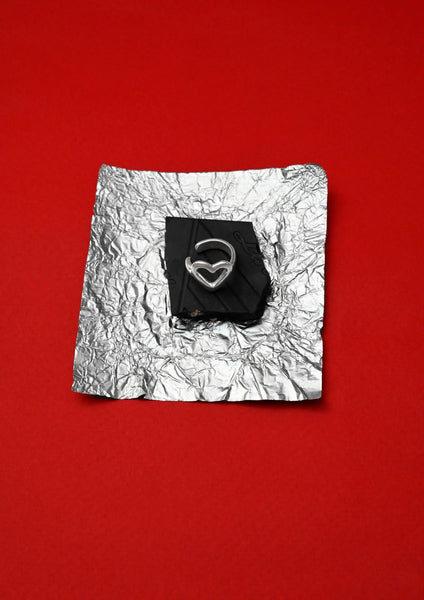 Heart ear cuff silver