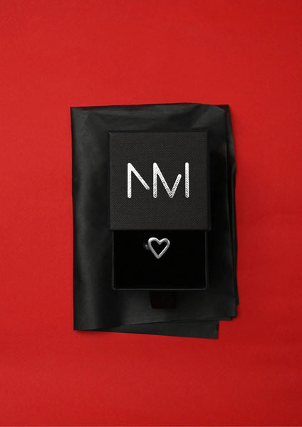 Heart ear cuff silver