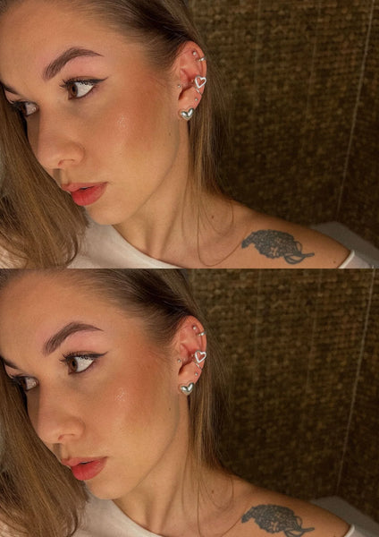 Heart ear cuff silver