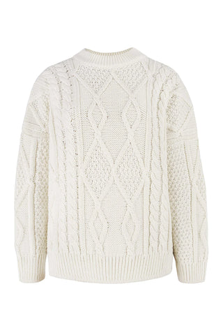 Nonna 100% merino vilnos megztinis su pynėmis balta