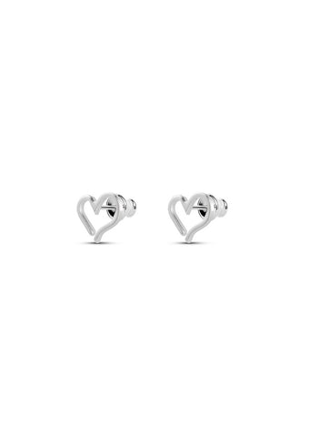 Opent heart stud silver auskarai