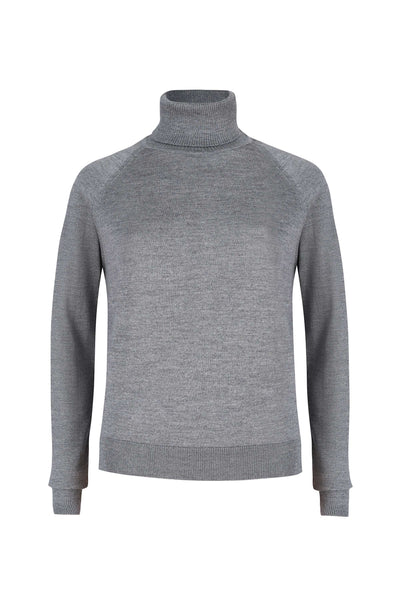 Ora 100% merino palaidinė aukštu kaklu šviesiai pilka