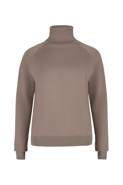 Ora 100% merino palaidinė aukštu kaklu taupe
