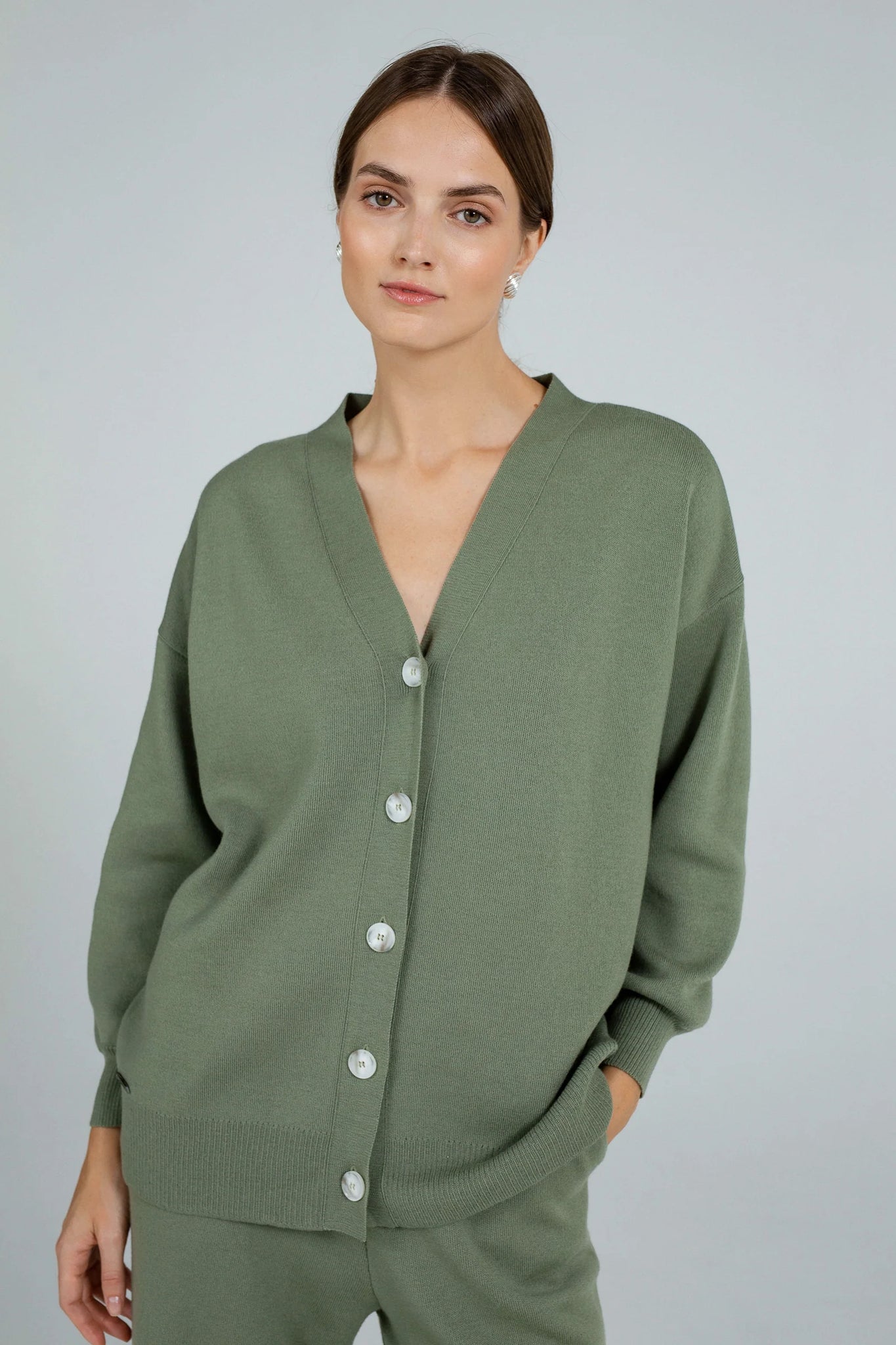 'PAULINE' žalia kardiganas
