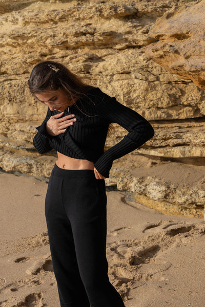 Ora megztos 100% merino kelnės juoda