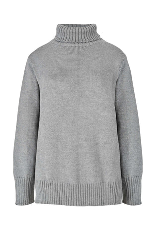 Morbido 100% merino megztinis aukštu kaklu pilkas