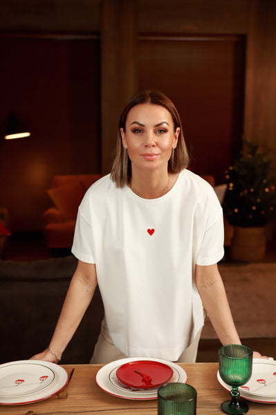 „Širdytė“ baltos spalvos marškinėliai