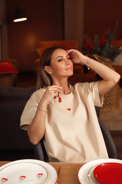 „Širdytė“ ivory spalvos marškinėliai