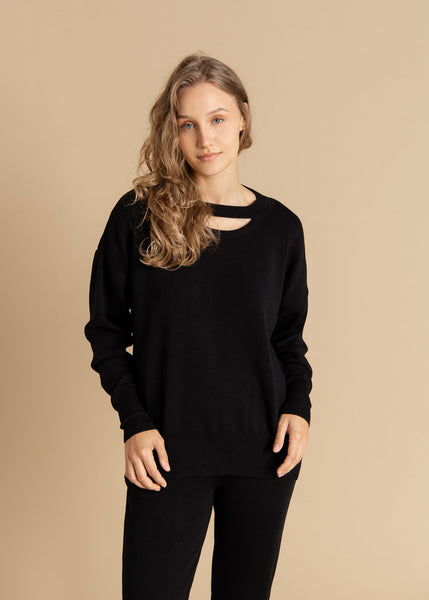 Rotondo 100% merino megztinis juoda