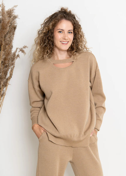 Rotondo 100% merino megztinis smėlis