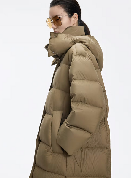 Long hooded puffer striukė