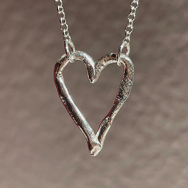 FINGERPRINT THIK HEART silver kaklo papuošalas