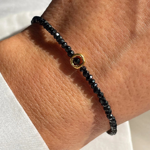 SPINEL CIRCLE 24K gold plated apyrankė