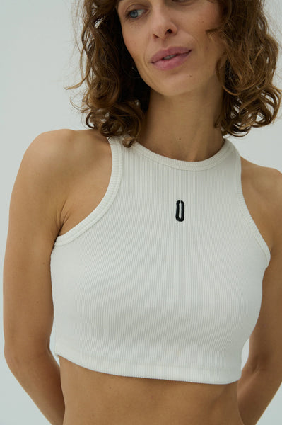 Crop Top - Balta/Juoda