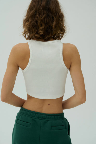 Crop Top - Balta/Juoda